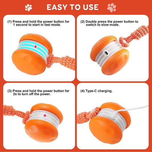 Interactive Dog Toys, Random Path Electric Automatic Moving and Rolling Dogs Toys