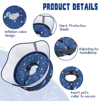 Elevated Inflatable Dog Cone Collar to Stop Licking, Dog Donut Collar After Surgery