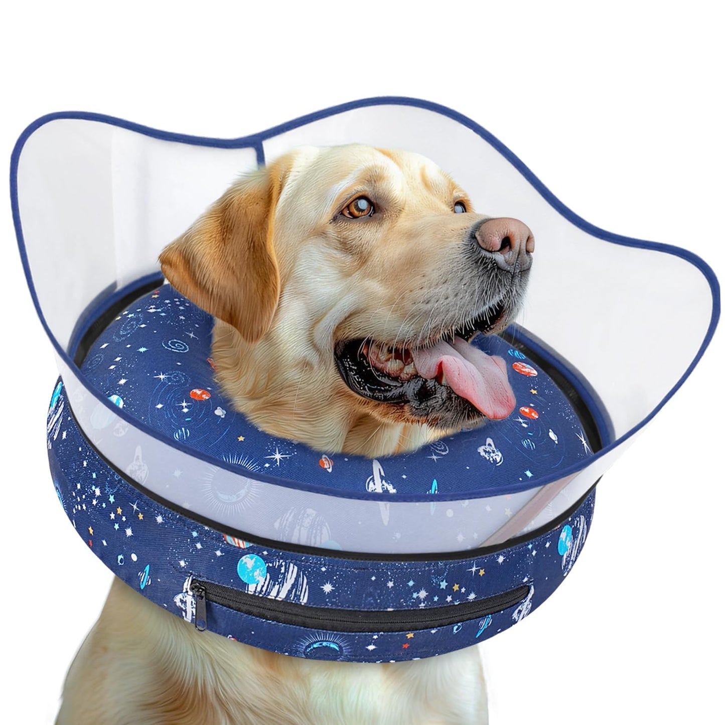 Elevated Inflatable Dog Cone Collar to Stop Licking, Dog Donut Collar After Surgery