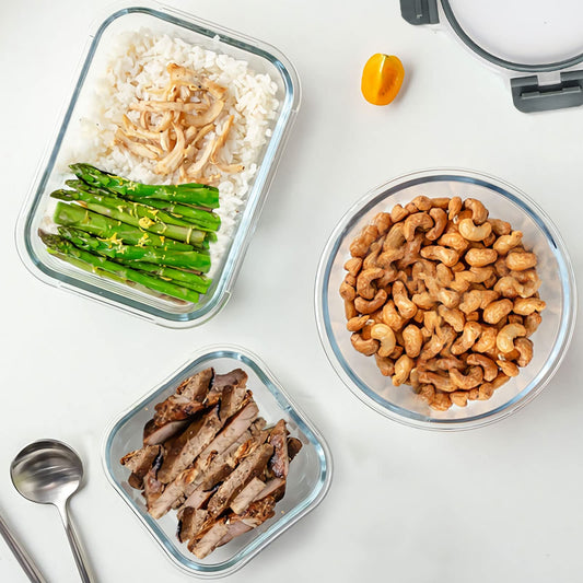 30 Pieces Glass Food Storage Containers Set