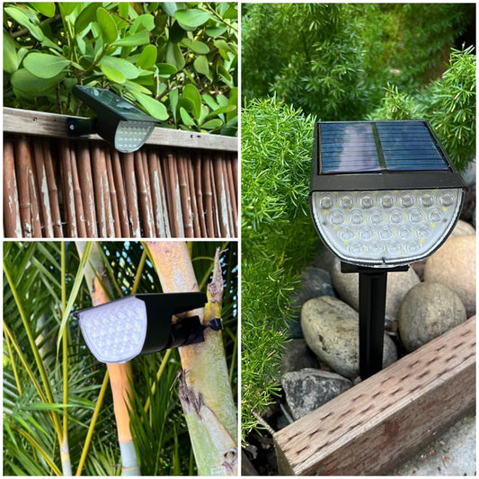 Solar Lights Outdoor Waterproof IP65, 76 LED 3 Lighting Modes Solar Spot Lights