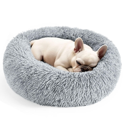 Dog & Cat Bed for Indoor Cats, 20in Calming Donut Bed for Puppy and Kitten