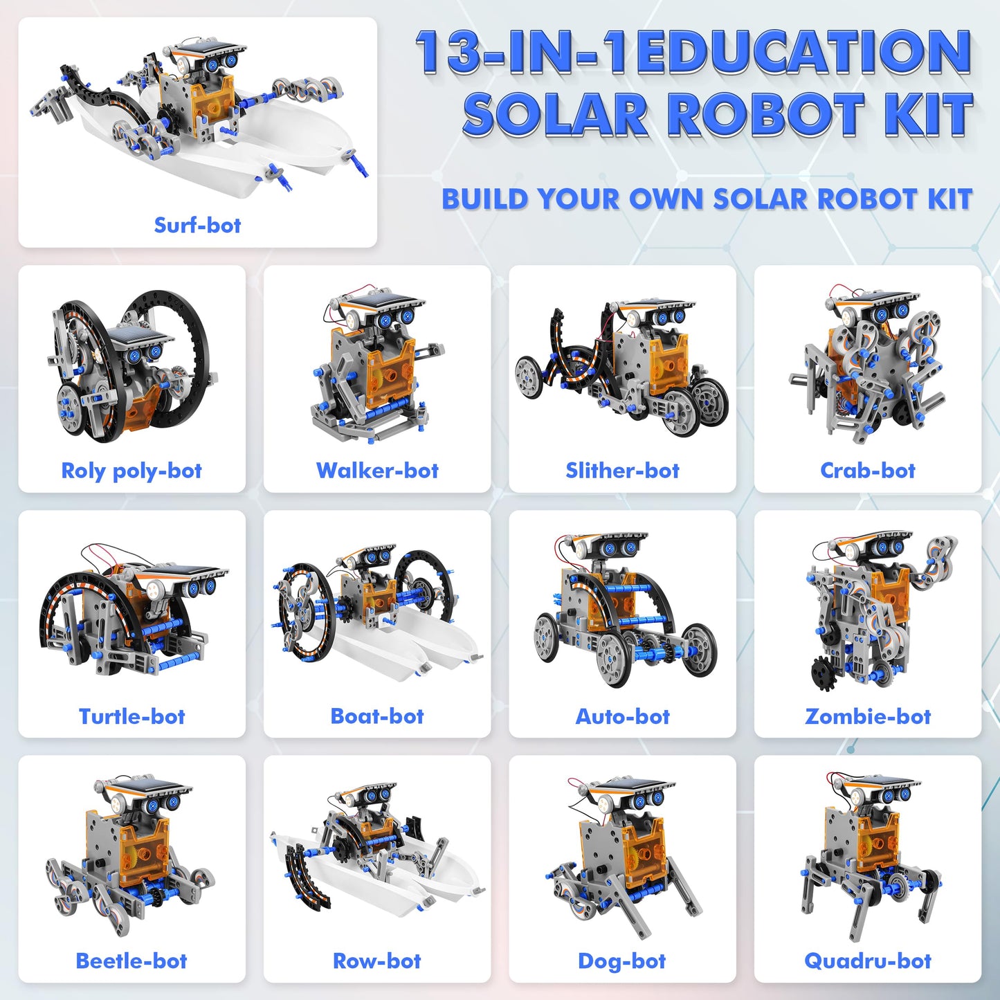 STEM 13-in-1 Educational Solar Power Robot Toys