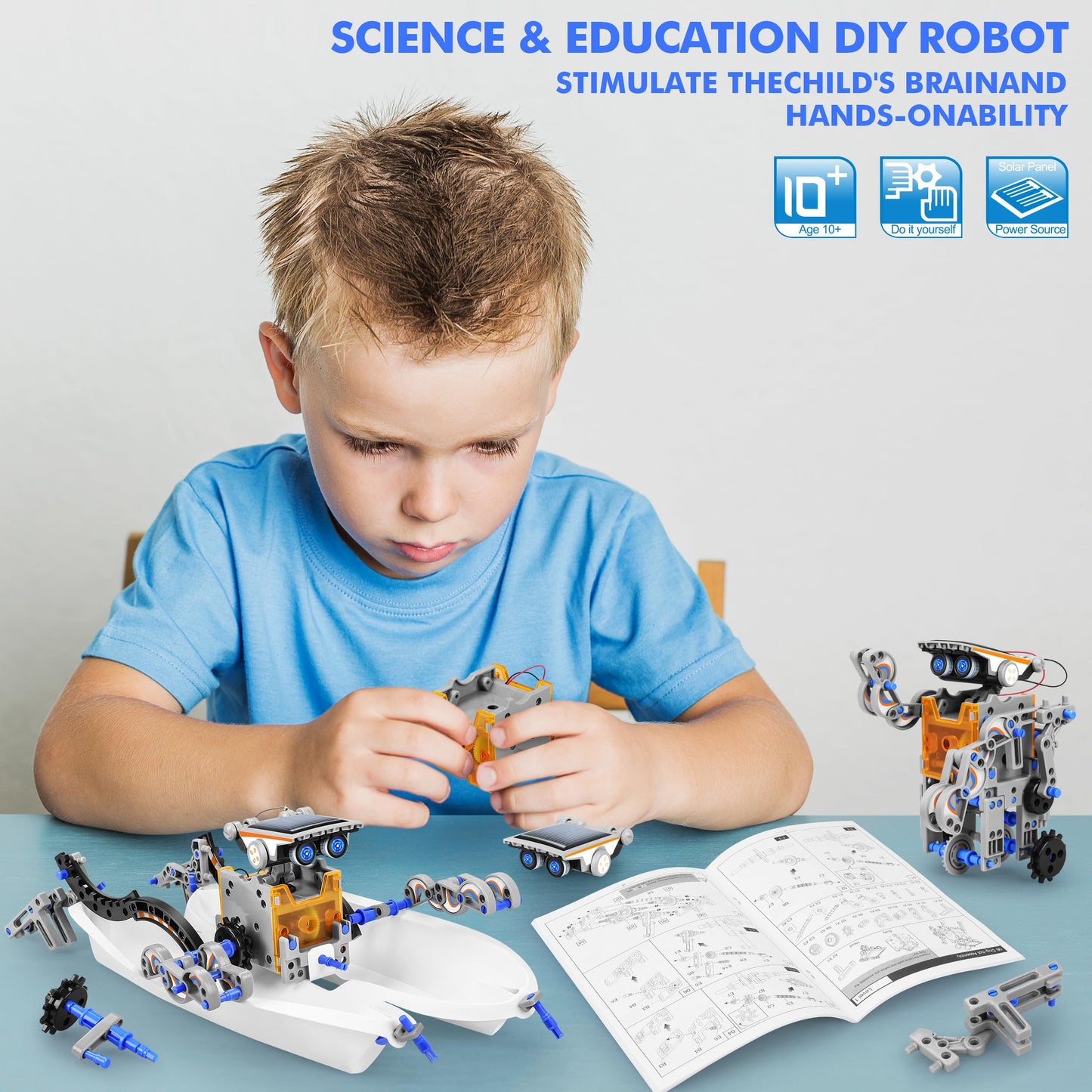 STEM 13-in-1 Educational Solar Power Robot Toys